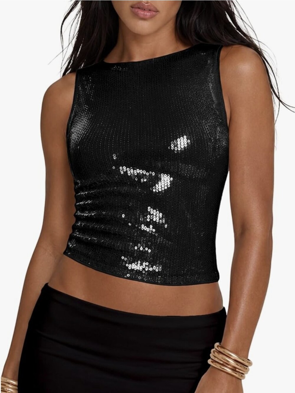 Sequin Crop Tank Top